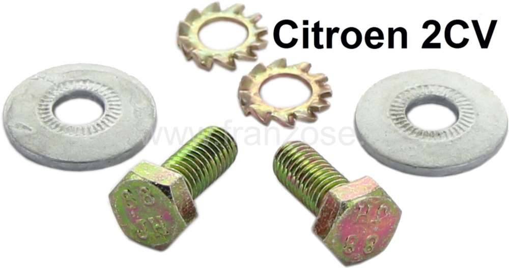 Citroen-2CV - 2CV, door lock + soft top securement: 2x screw M5x12 (with toothed disk and washer). Suita