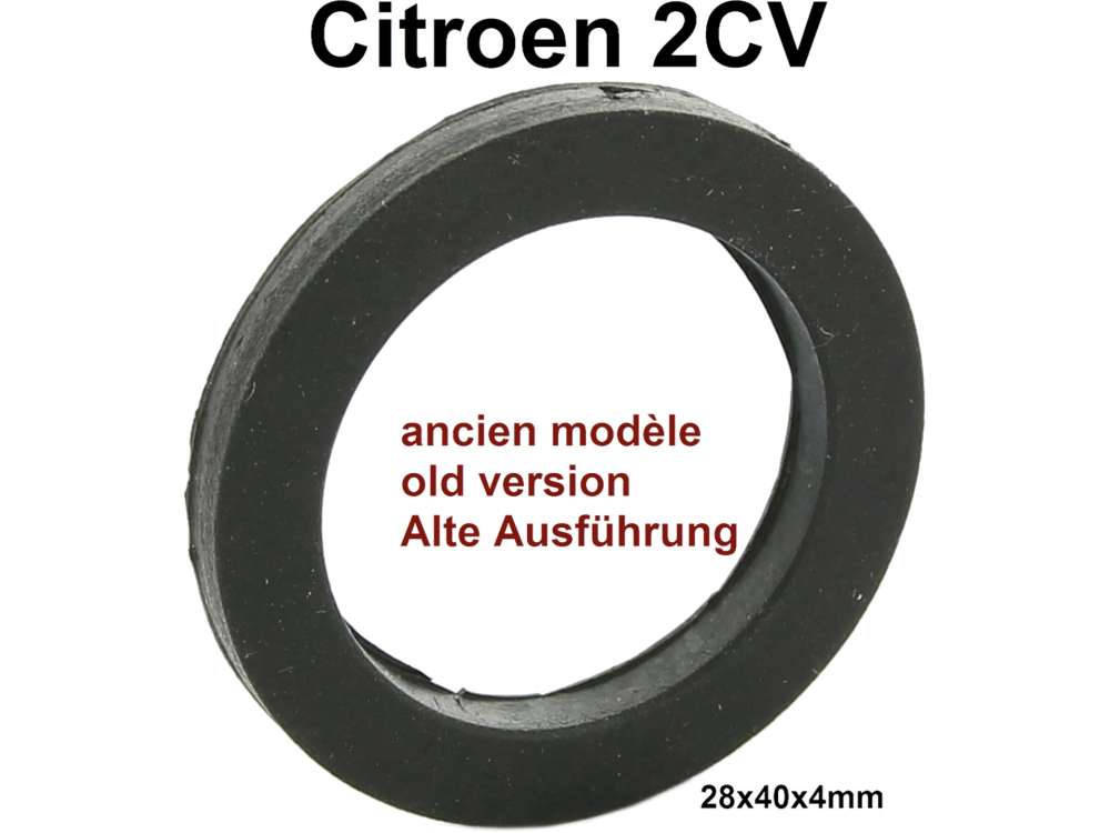 Alle - 2CV, boot lid, rubber below chrome rosette. Old version. 28x40x4mm.