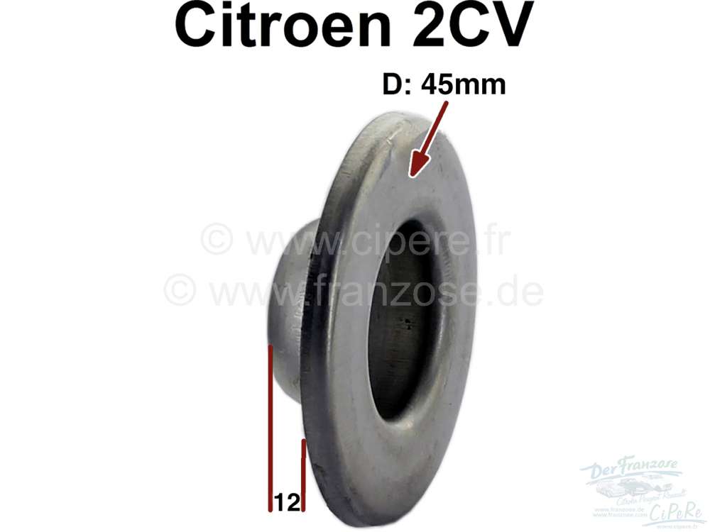 Citroen-DS-11CV-HY - 2CV, boot lid, chrome rosette under the boot handle, last version. Outer diameter: approx.