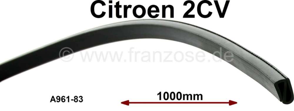 Alle - 2CV, Door window in front, bottom seal (mounts in the frame) for the flap window. Suitable