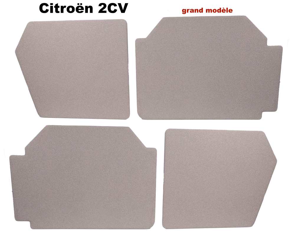 Citroen-DS-11CV-HY - Door trim, high, front and rear. Suitable for Citroën 2CV4 and 2CV6. Colour: marbled grey