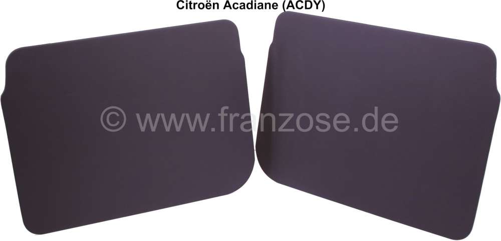 Citroen-2CV - Door lining in front on the left + right (2 pieces). Color: Vinyl black. Suitable for Citr