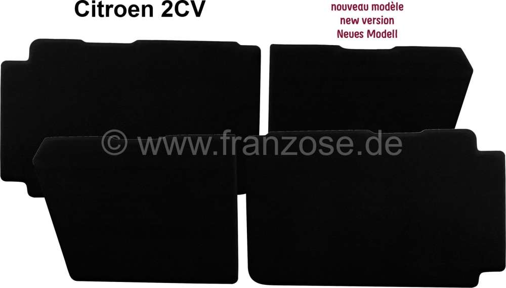 Citroen-2CV - Door linings completely for in front + rear (4 fittings). Low version. Suitable for Citroe