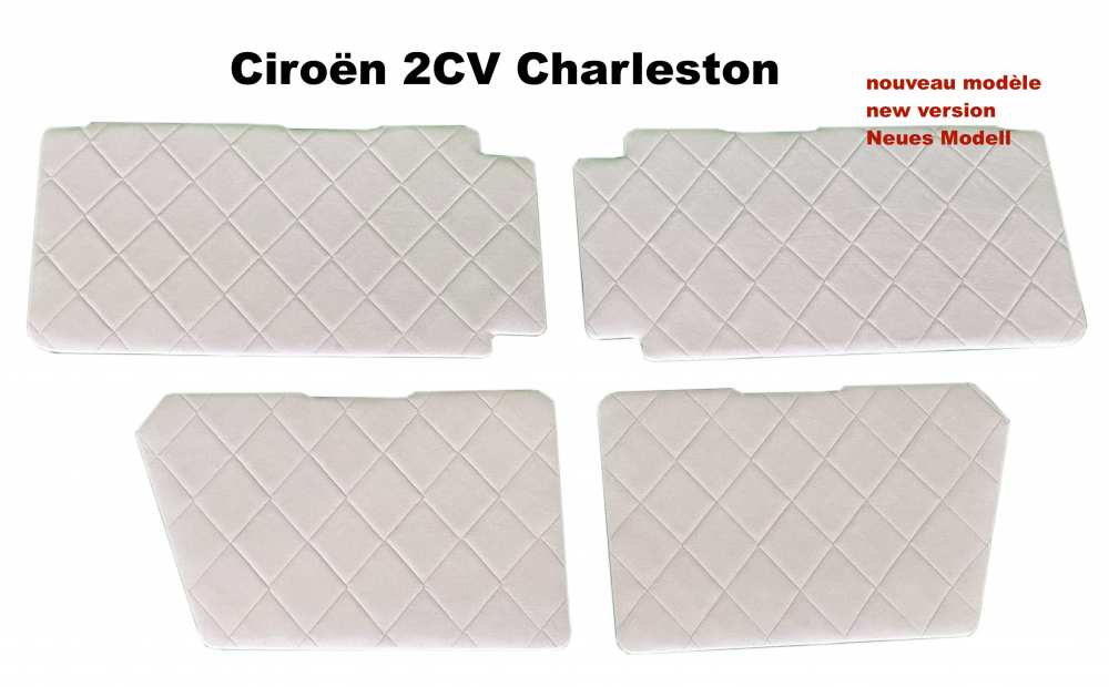 Citroen-2CV - Door linings completely for in front + rear (4 pieces). Low version. Suitable for Citroen 