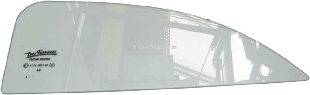Citroen-DS-11CV-HY - 2CV, Door window in front, above on the right, fixed. Color clear. New part. Or.Nr.A961-4