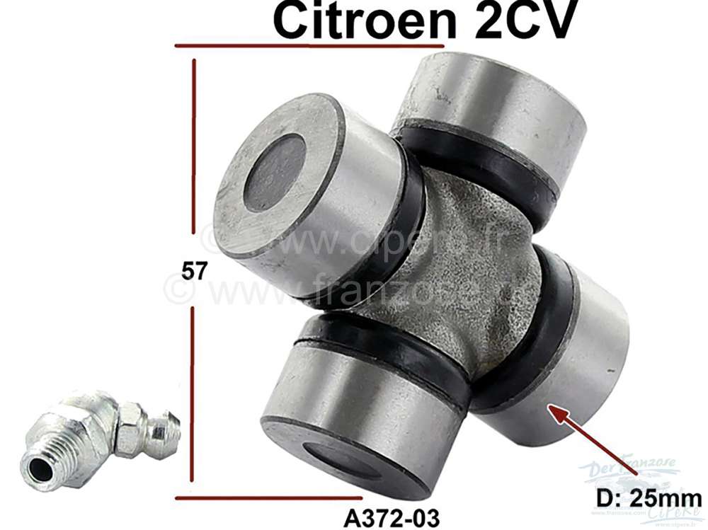Citroen-2CV - Universal joint suitable for the drive shaft, for Citroen 2CV from the sixties + fifties. 