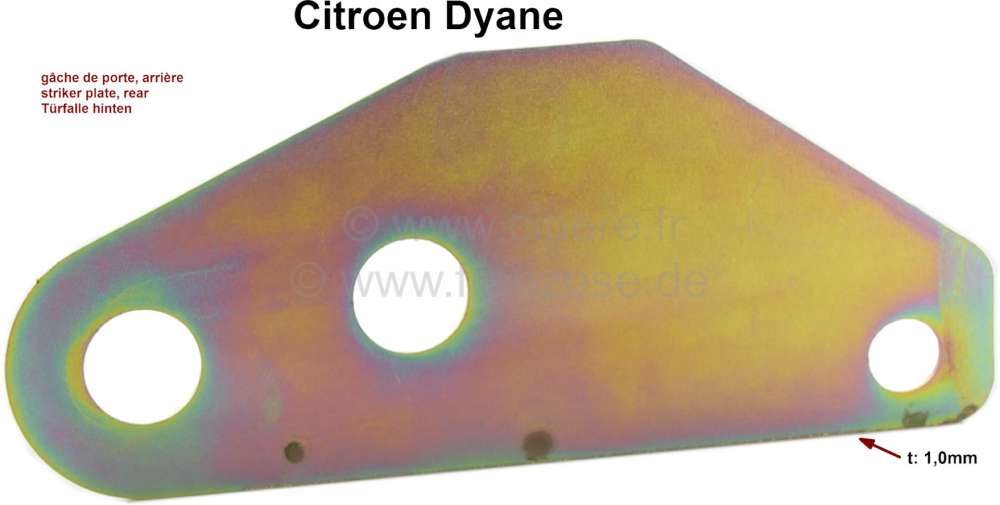 Citroen-2CV - Dyane, distance disk 1mm heavily, for the striker plate at the C-support (rear doors). Sui
