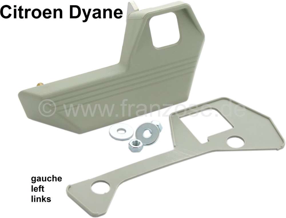 Citroen-2CV - Dyane door handle, outside, in front on the left. Color: grey. The door handle are supplie