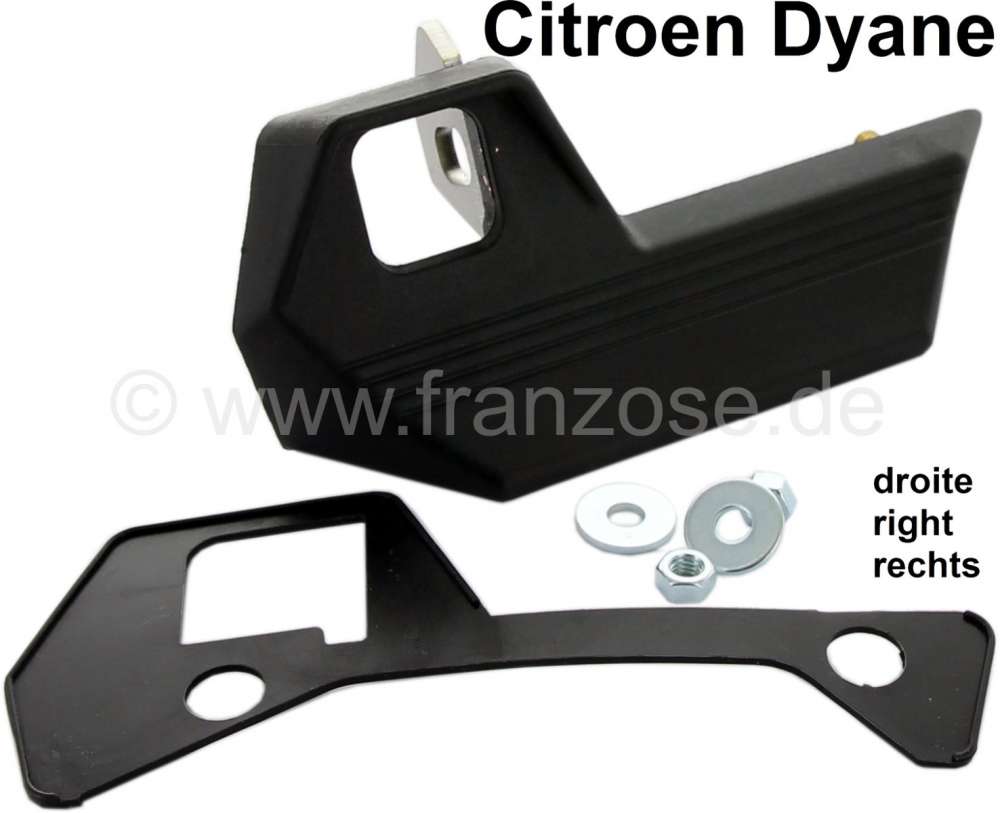 Citroen-2CV - Dyane door handle, outside, in front on the right. Color: black. The door handle are suppl