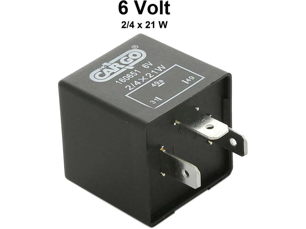 Alle - Flasher relay 6 Volt. For Citroen 2CV, DS, HY, Renault R4, Renault rear engines etc.
