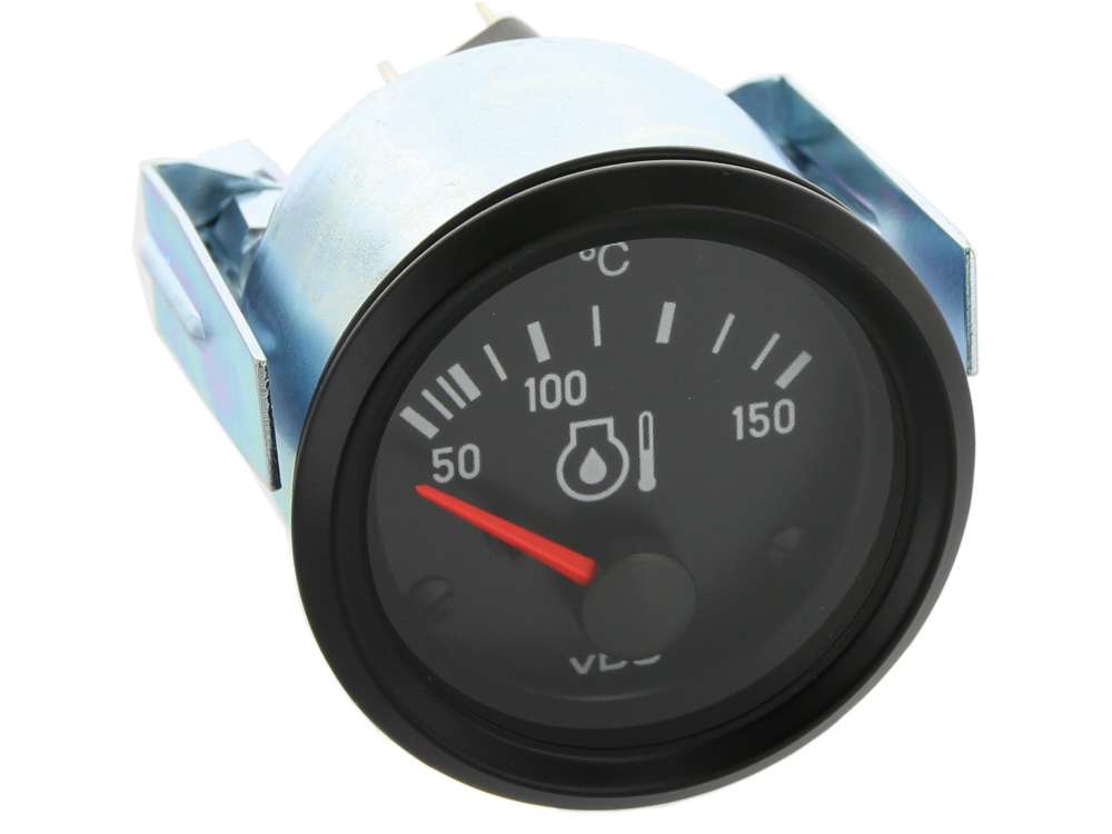 Citroen-2CV - Oil temperature reading VDO, 52 mm, blacck with black frame