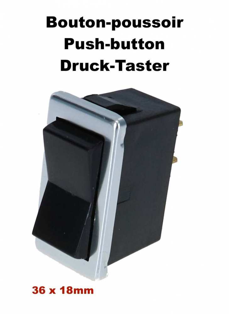 Renault - Switch - push button, square, with chrome frame. Universally suitable. Please note: this i