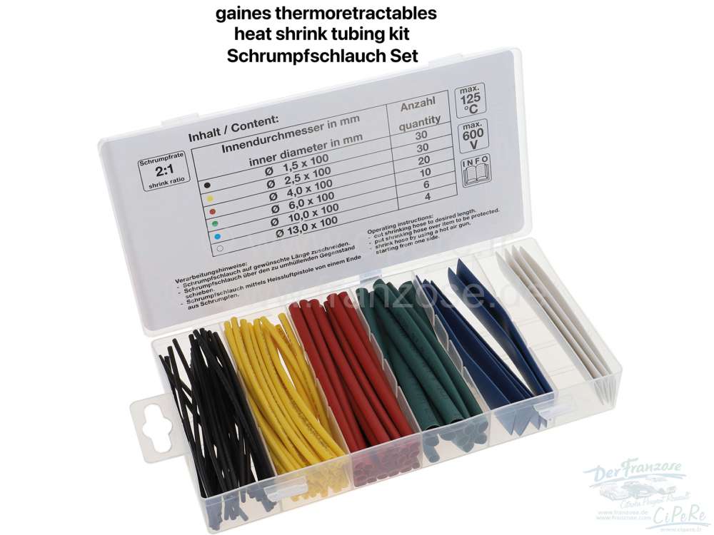 Citroen-DS-11CV-HY - Heat shrink tubing (kit from 100). These handy sheaths form a protective water resistant i