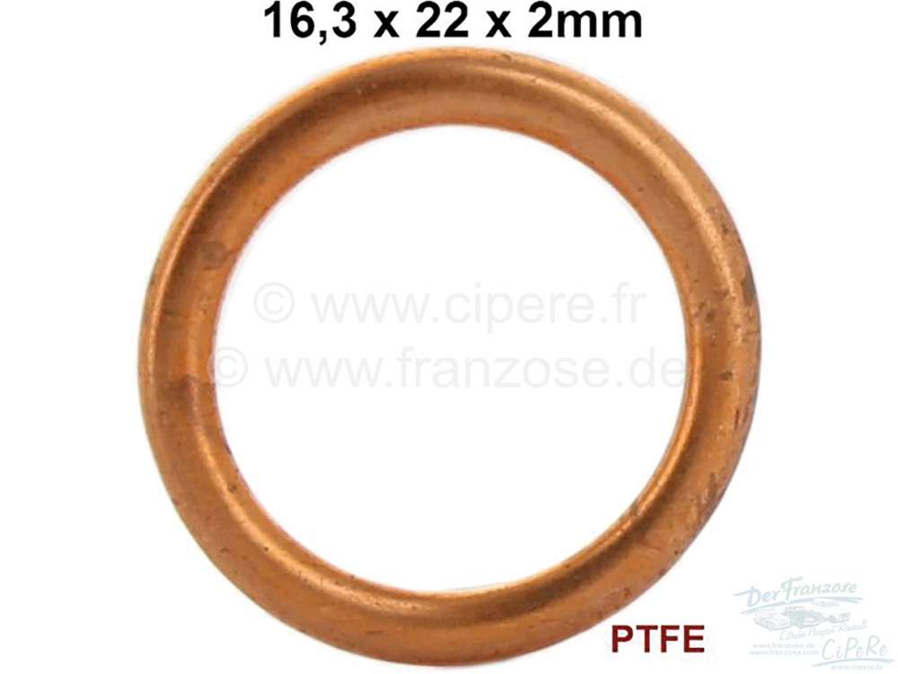 Peugeot - Gasket for oil drain plug for 2CV6, BX, XM, 204, 203, 304, 404, 504. inlet + exhaust screw