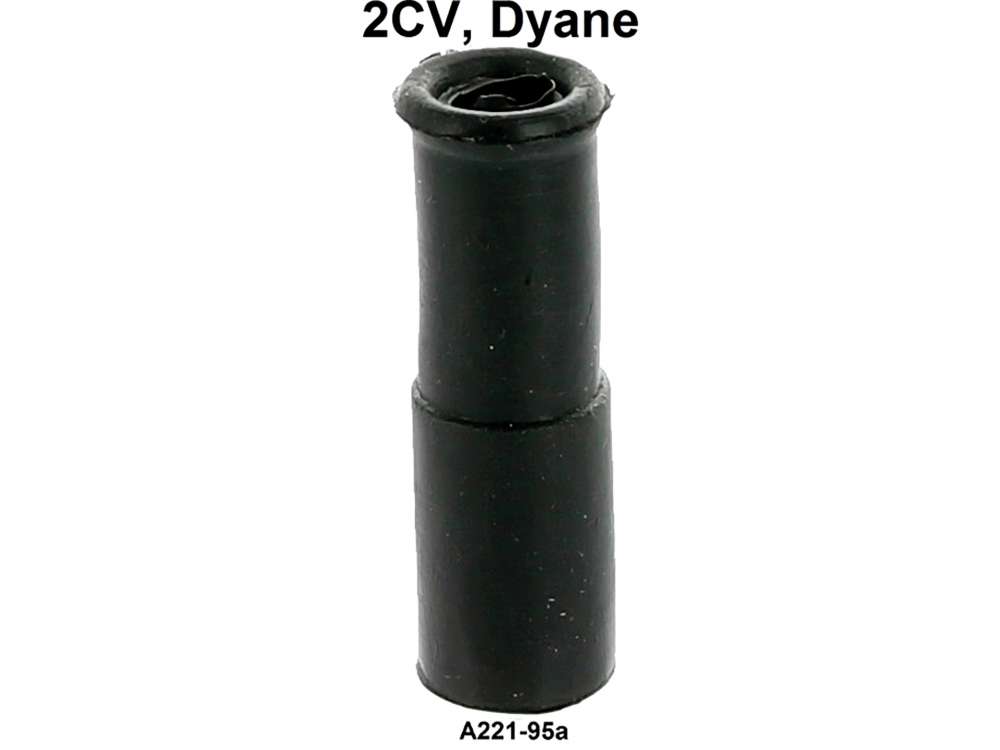 Citroen-2CV - Engine oil dipstick rubber application above in the guide tube. (Fixture + guide rubber en