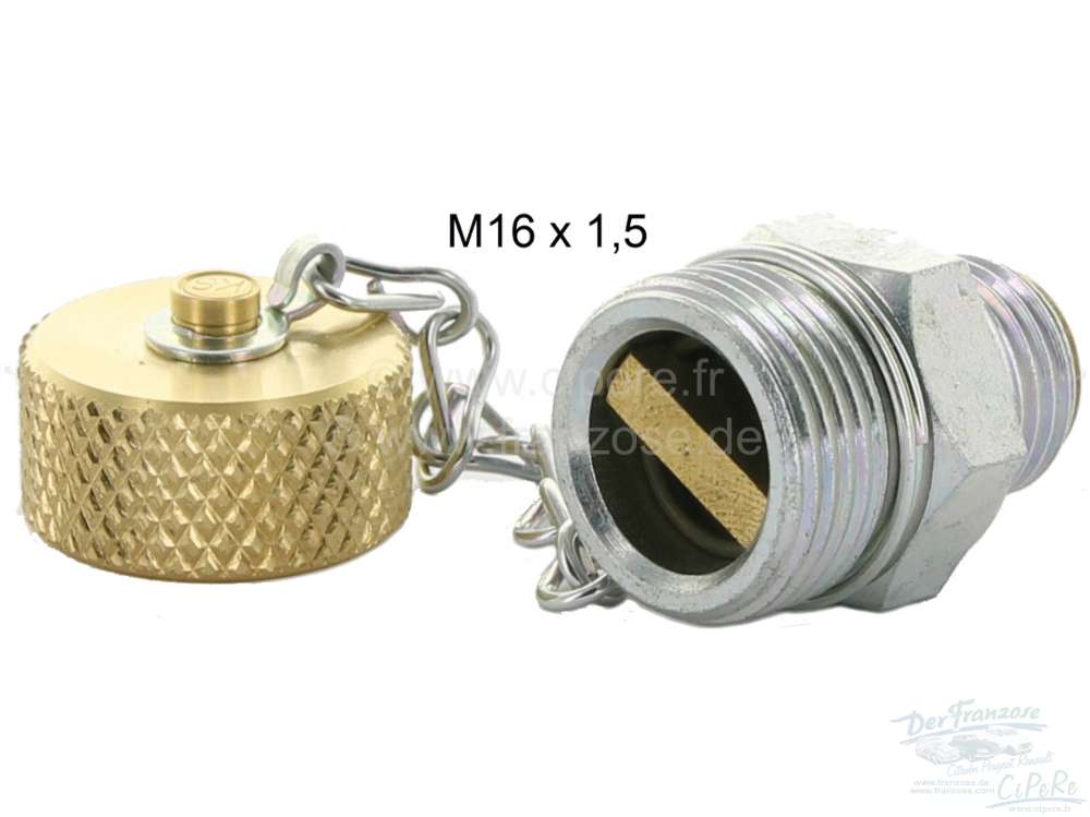 Citroen-2CV - Oil drain screw with valve. Thread M16 x 1,5. This valve is mounted instead of the origina