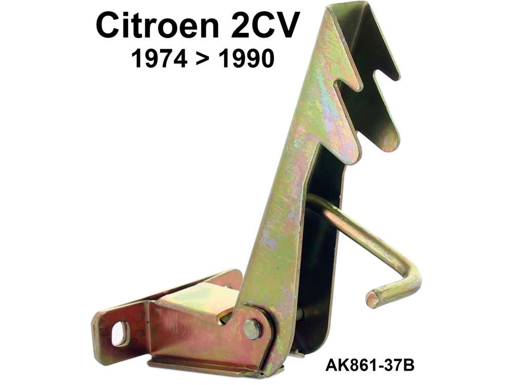 Alle - 2CV, bonnet, catch completely. Suitable for Citroen 2CV, Installed from 1974 to 1990. The 