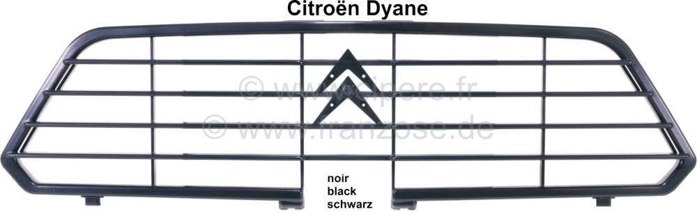 Citroen-2CV - Dyane, radiator grill for Citroen Dyane. Reproduction from black synthetic. Without 