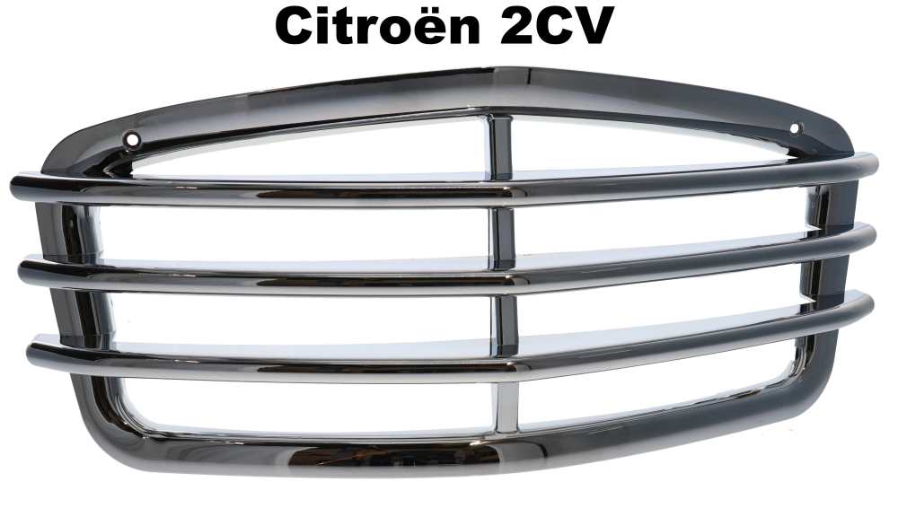 Renault - 2CV, radiator grille - 3 bar design. Made from plastic and then high-gloss chrome-plated. 