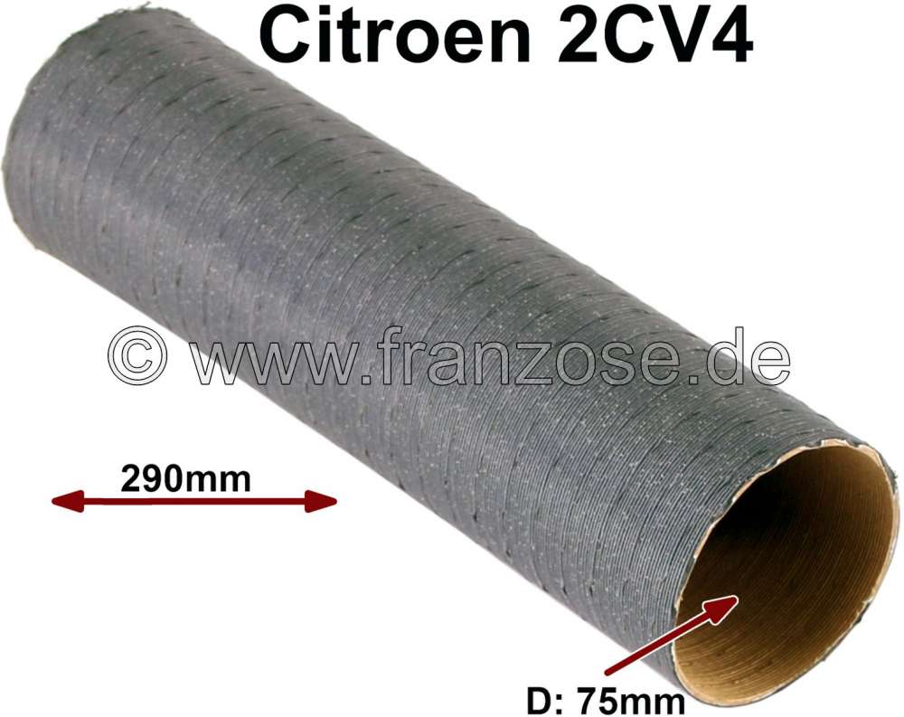 Citroen-2CV - Exhaust air hose Citroen 2CV4, from heat exchanger into the fender. 75mm diameter, 290mm l