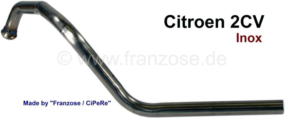 Citroen-2CV - 2CV6, elbow pipe (S-pipe), from high-grade steel (significant reproduction). Without mount