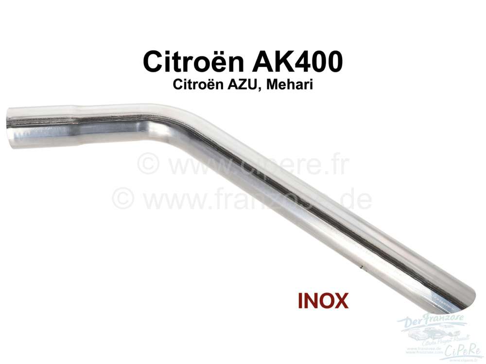 Citroen-2CV - AK/AZU, tail pipe short, from high-grade steel. Outlet in front of the rear wheel. Also su