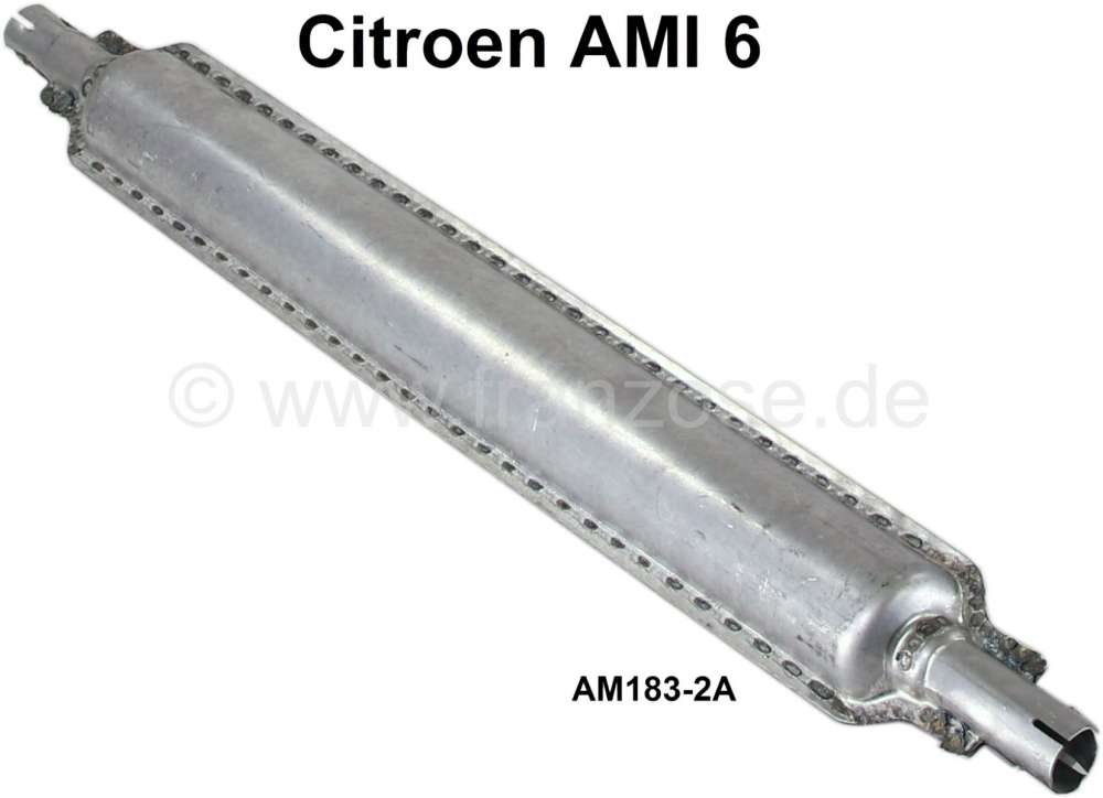 Citroen-2CV - AMI6, rear muffler for Citroen Ami6. Reproduction. Or.Nr.: AM1832A