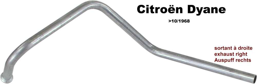 Citroen-2CV - Dyane, exhaust elbow pipe (S-pipe, connection from the front silencer to the rear silencer