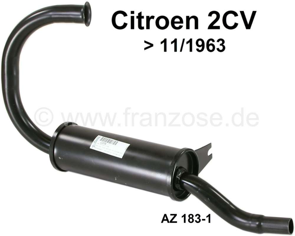 Citroen-2CV - 2CV old, front muffler for Citroen 2CV. Installed one to 11/1963. Connection diameter: 27,