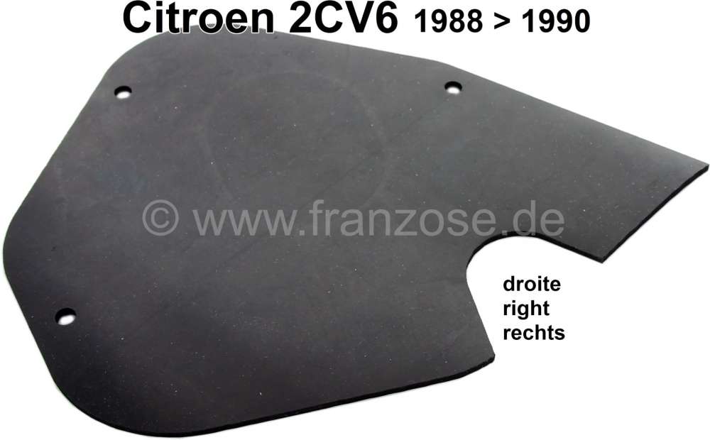 Citroen-2CV - 2CV, fender in front on the left. Mud flap (noise insulation) for the interior fender (Cov