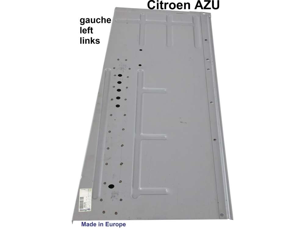 Citroen-2CV - AZU, floorpanel, left, good quality reproduction, electrolytic galvanised! Made in Europe.