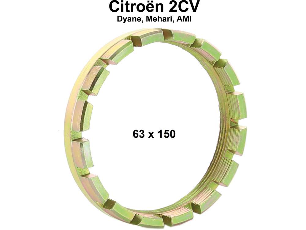 Citroen-2CV - Radius arm bearing locknut, suitable for Citroen 2CV. Measurement: 63 x 150mm