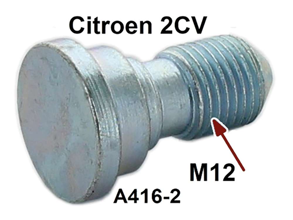 Citroen-2CV - Wheel bolt in front (first version), befitting for Citroen 2CV. (the wheel bolts are welde