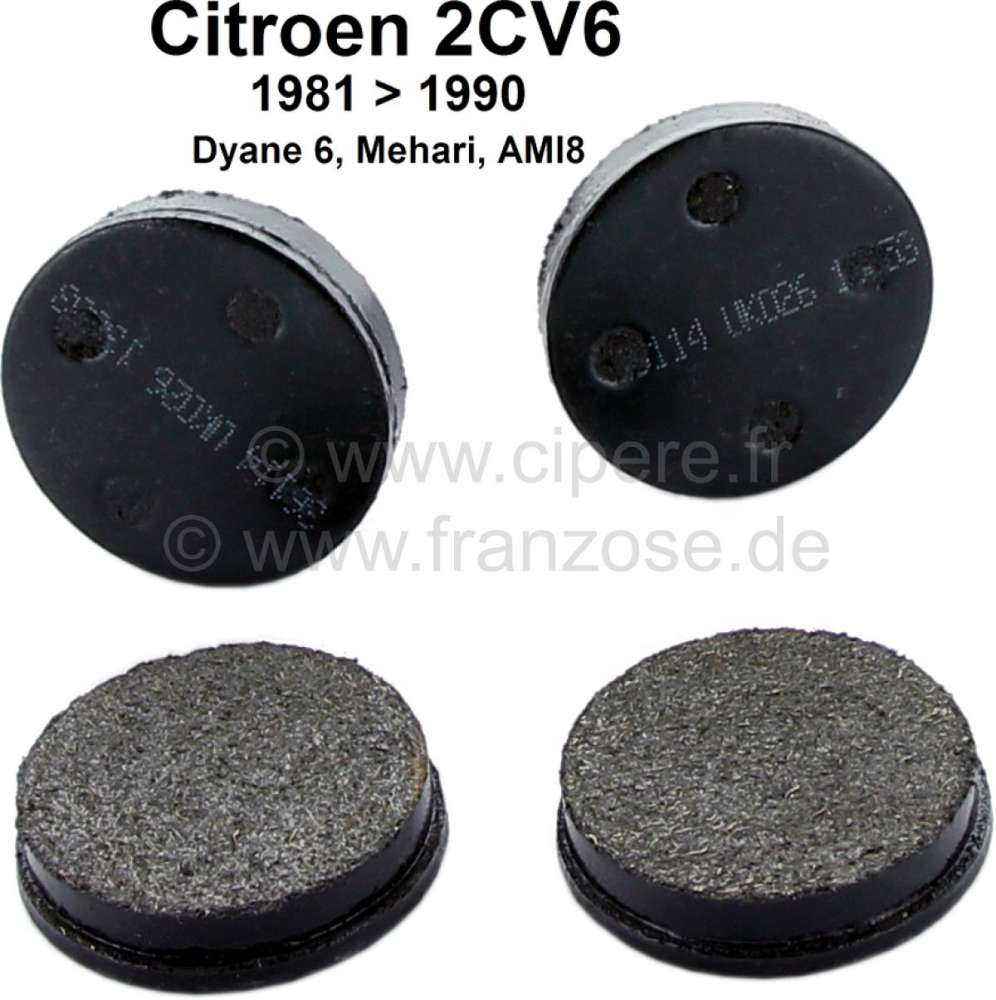 Citroen-2CV - Parking brake pads, reproduction, suitable for Citroen 2CV + Citroen GS 1,0. At the 2CV in
