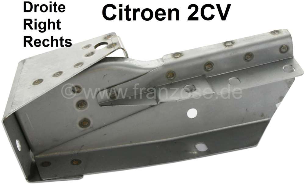 Citroen-2CV - Bumper mounting bracket in front on the right. Suitable for Citroen 2CV 4 + 6. Good reprod