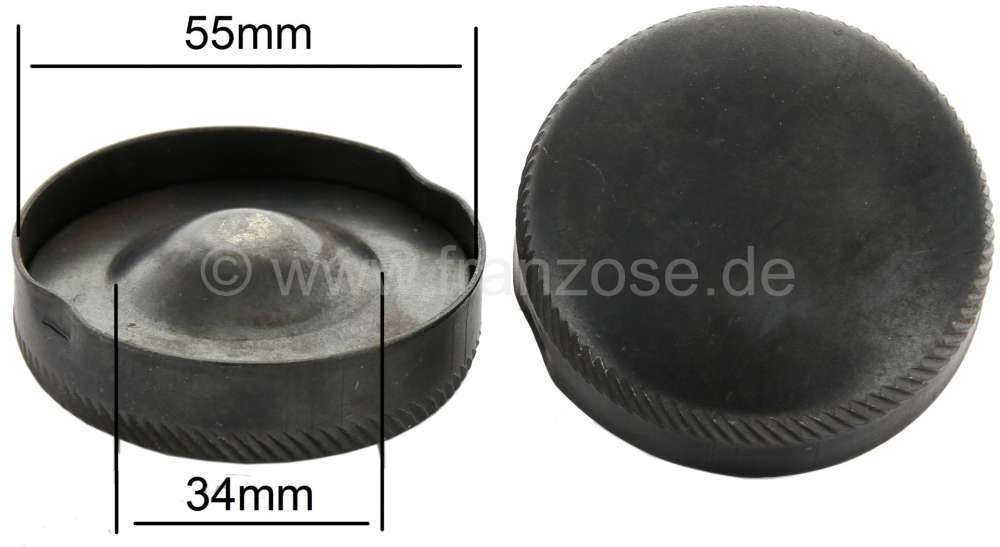 Citroen-2CV - Fuel filler cap made of metal, not lockable! Suitable for Citroen 2CV, DY, 11CV, HY, DS.