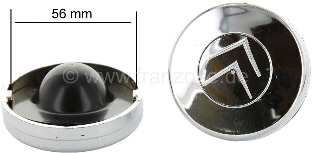 Citroen-DS-11CV-HY - Fuel filler cap from synthetic chromium-plates, suitable for Citroen 2CV, DS, DY, HY. The 