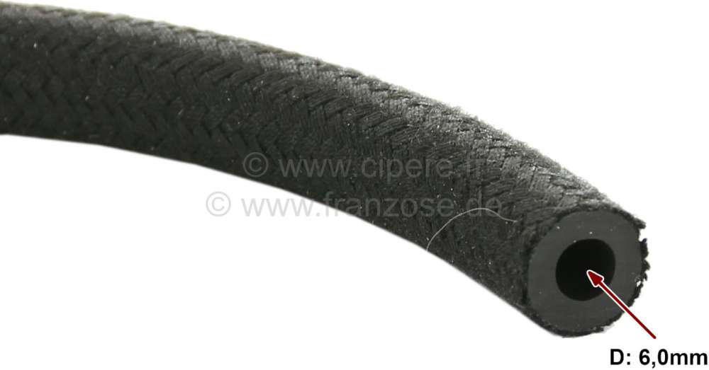 Sonstige-Citroen - Fuel hose fabric-encases. Inside diameter: 6,0mm. Outside diameter: 11,0mm. By meters. Cus