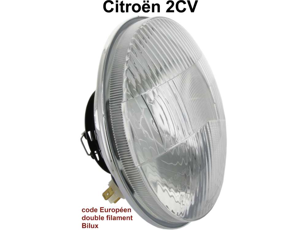 Renault - Reflector double-filament bulb reproduction (made in Europe), for Citroen 2CV6. Installed 