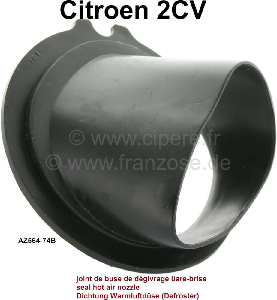 Citroen-2CV - Hot air (Defroster) nozzle seal, in the firewall (for the warm air funnel, above at the wi