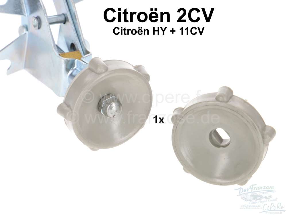 Citroen-2CV - Knob for opening mechanism of the Ventilation shutter. Color grey, production from hard pl