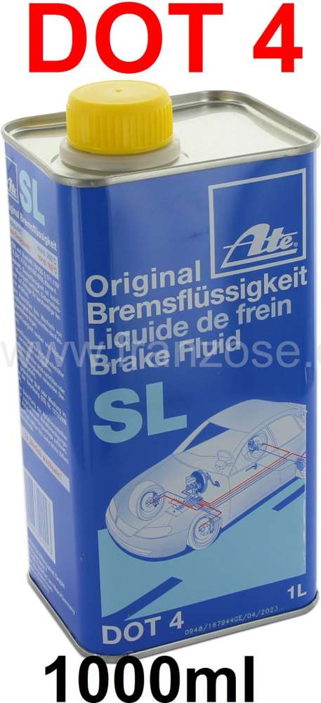 Citroen-2CV - Brake fluid DOT4. 1 liter. Manufacturer ATE. Suitable for all Citroen 2CV to year of const