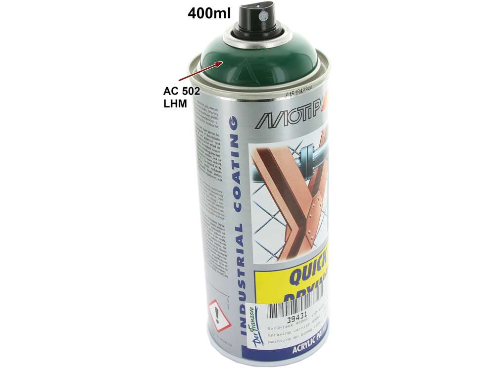 Alle - Spraying varnish 400ml, LHM green. Approximate varnish (RAL 6005). Corresponds rather accu