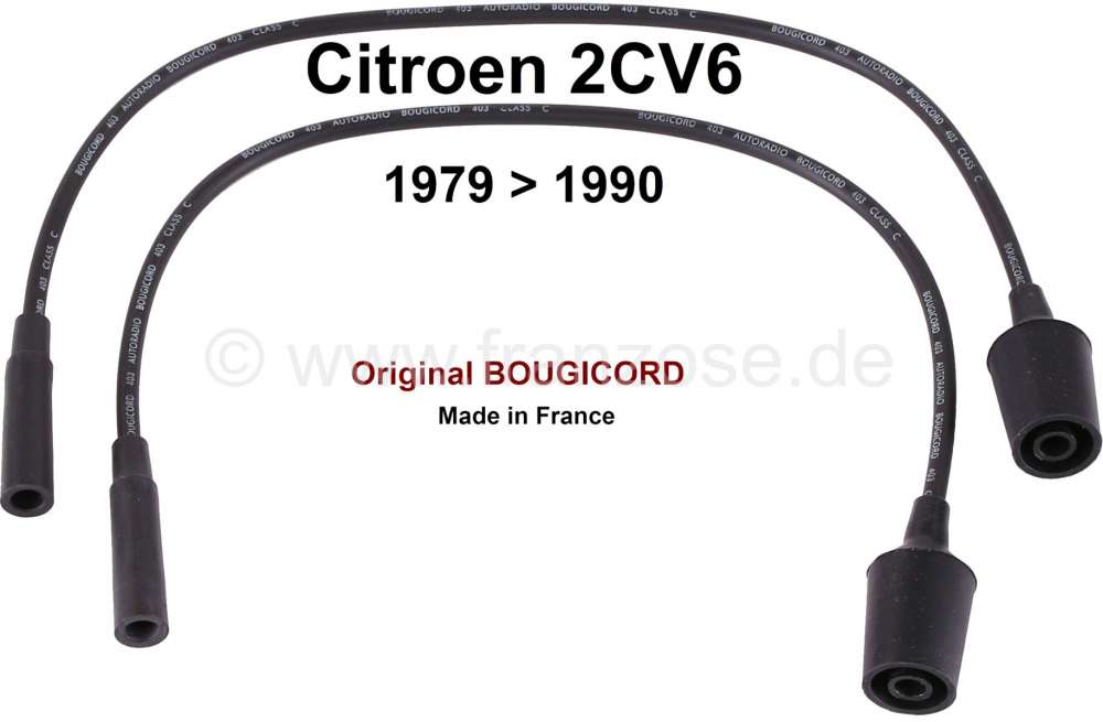 Citroen-2CV - Ignition cable set original, Citroen 2CV starting from 1979. The cables have the large spa