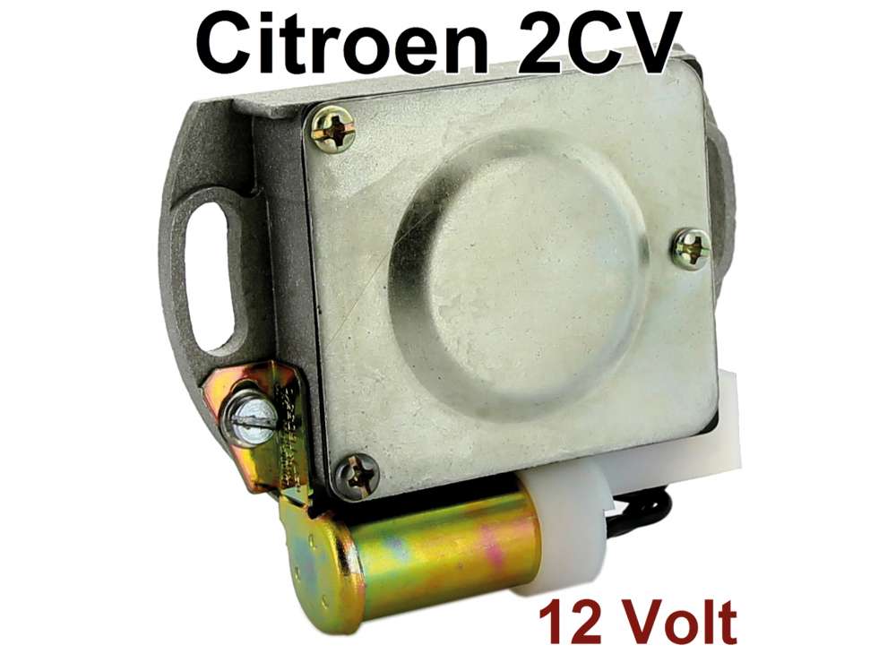 Citroen-2CV - Contact housing Citroen 2CV, 12 V. Completely with mounted contact + condenser. Reproducti
