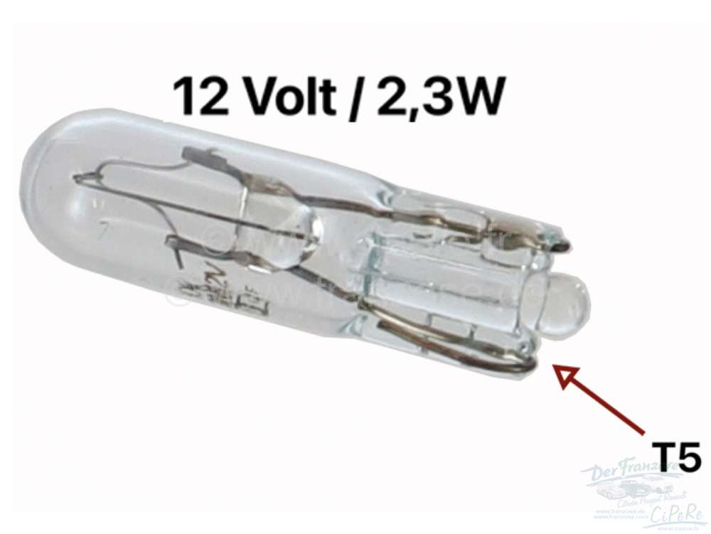 Renault - Bulb 12 Volt, 2,3 Watt, base T5. Suitable for side indicator 14660.