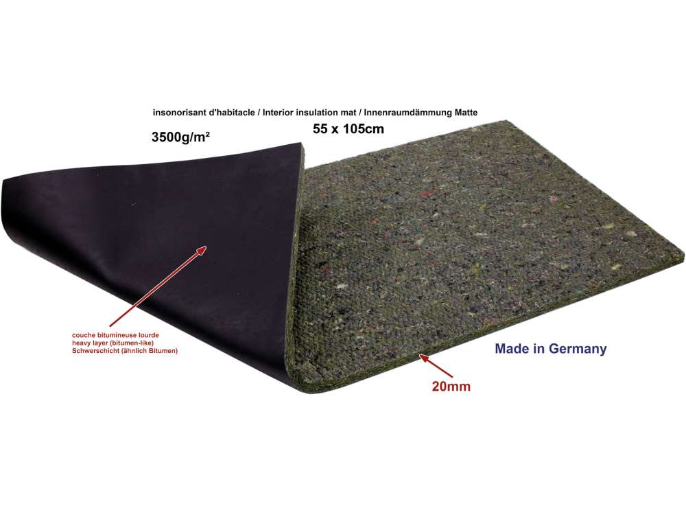 Citroen-DS-11CV-HY - Interior insulation mat for the floor (approx 20mm thick), optically as from the years 60s