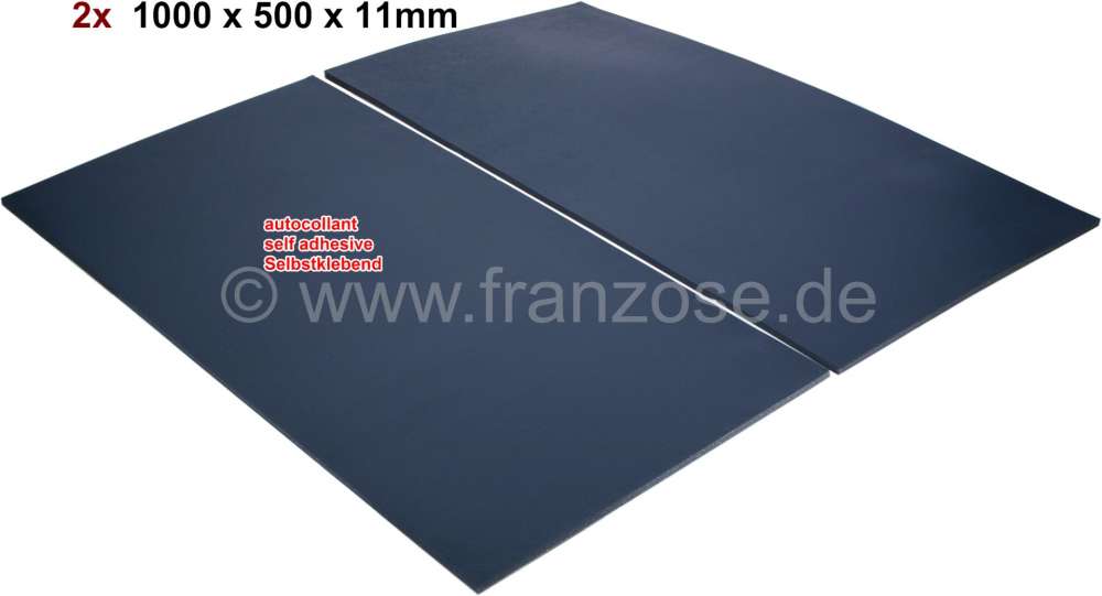 Peugeot - Noise damming mats self adhesive. Color grey. Measurements: 1000 X.500 x 11mm. Stuffing co