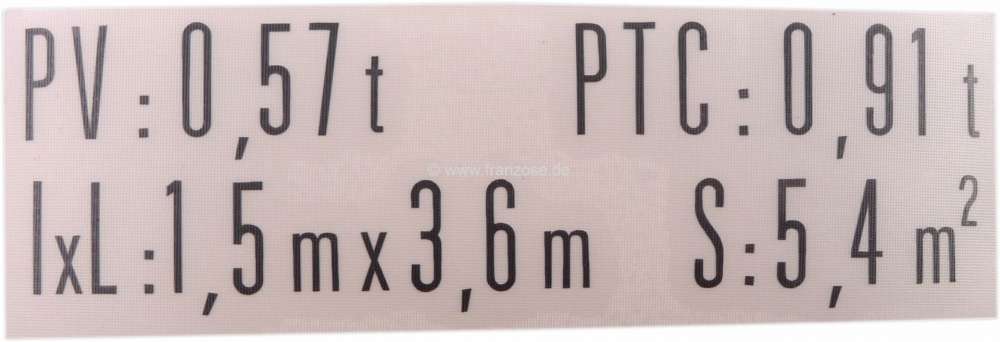 Citroen-2CV - Label additional load for AK/AZU 250 to 1975. The set consists of individual letters! The 