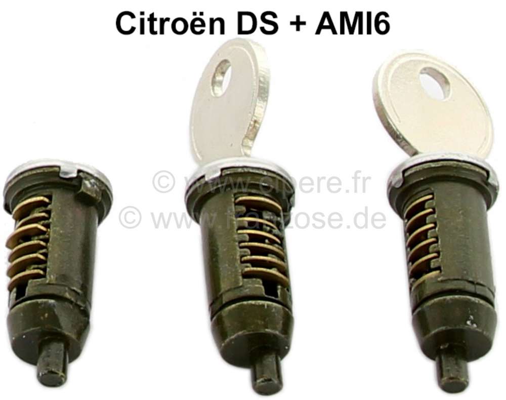 Citroen-2CV - Lockcylinder set, suitable for Citroen DS, from year of construction 2/1969 to 1971 + AMI6